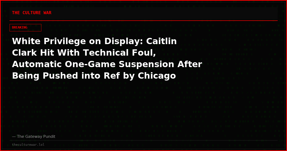 White Privilege on Display: Caitlin Clark Hit With Technical Foul, Automatic One-Game Suspension After Being Pushed into Ref by Chicago Sky Player (VIDEO)