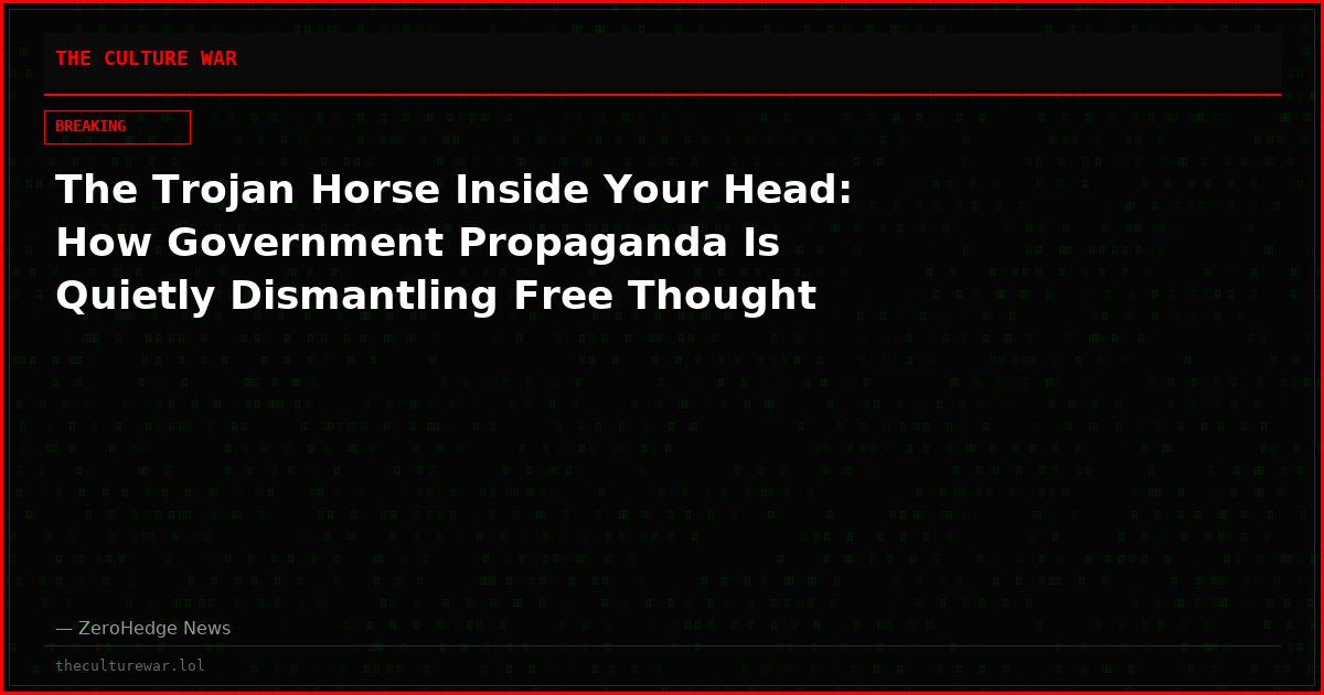 The Trojan Horse Inside Your Head: How Government Propaganda Is Quietly Dismantling Free Thought