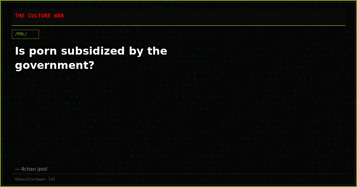 Is porn subsidized by the government?