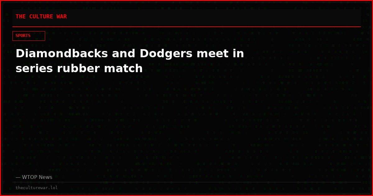 Diamondbacks and Dodgers meet in series rubber match