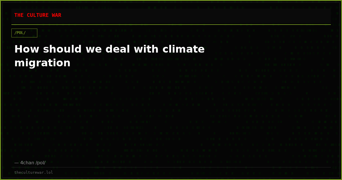 How should we deal with climate migration
