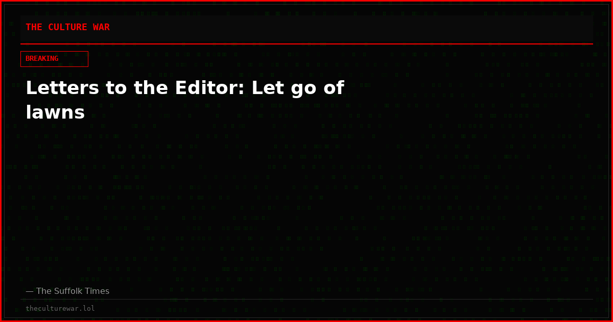 Letters to the Editor: Let go of lawns