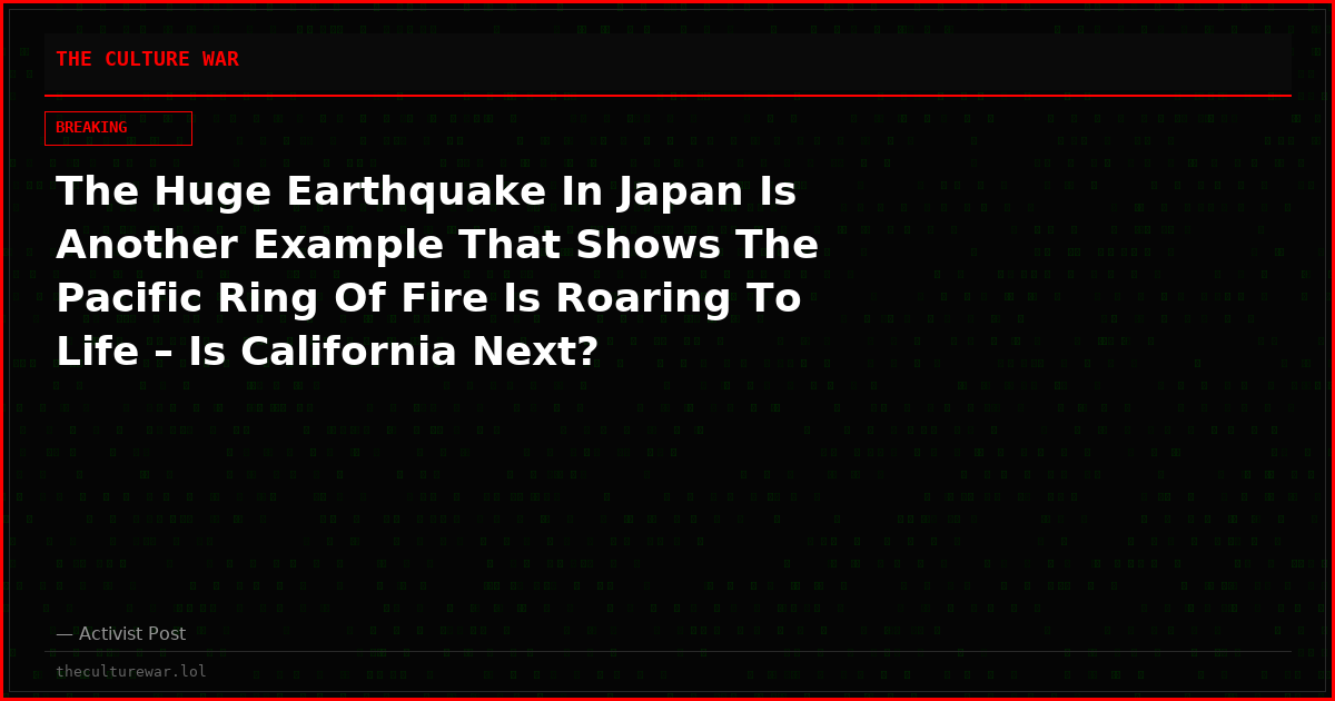 The Huge Earthquake In Japan Is Another Example That Shows The Pacific Ring Of Fire Is Roaring To Life – Is California Next?