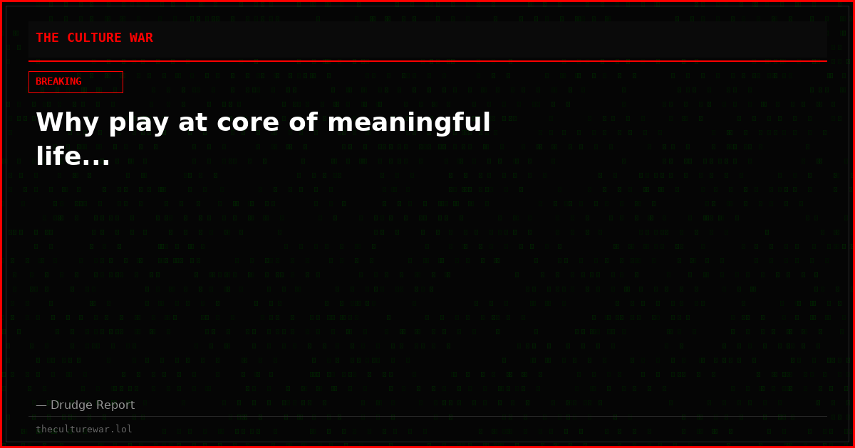 Why play at core of meaningful life...