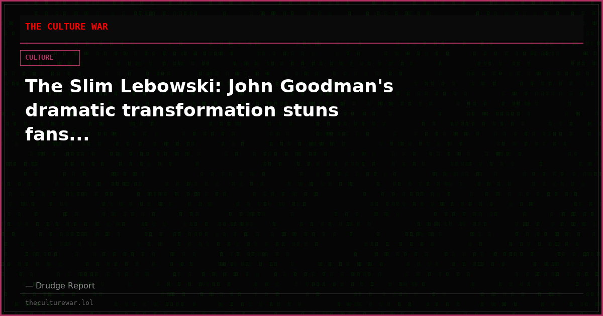 The Slim Lebowski: John Goodman's dramatic transformation stuns fans...