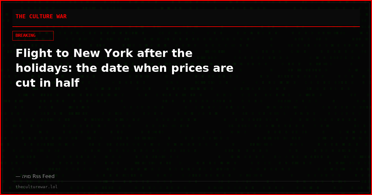 Flight to New York after the holidays: the date when prices are cut in half
