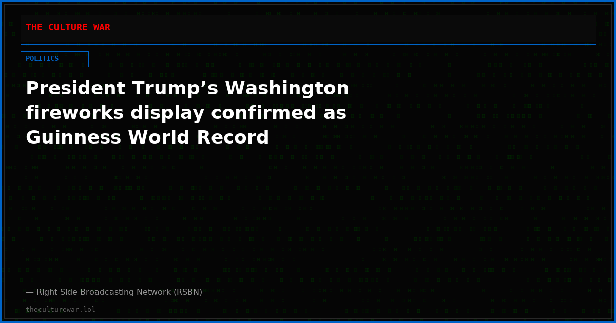 President Trump’s Washington fireworks display confirmed as Guinness World Record