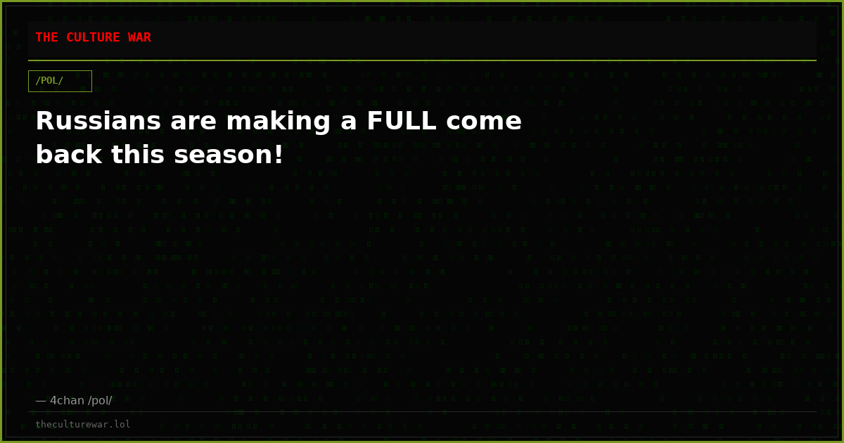 Russians are making a FULL come back this season!