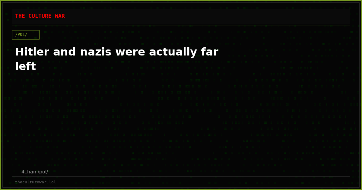 Hitler and nazis were actually far left