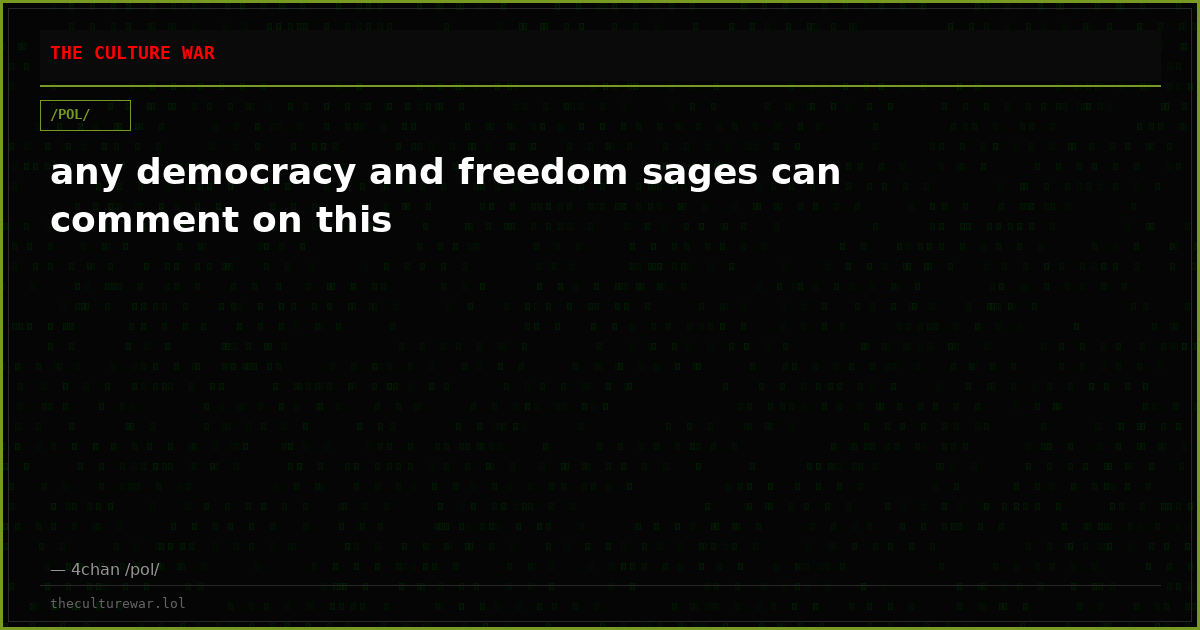 any democracy and freedom sages can comment on this