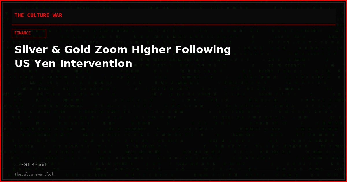 Silver & Gold Zoom Higher Following US Yen Intervention