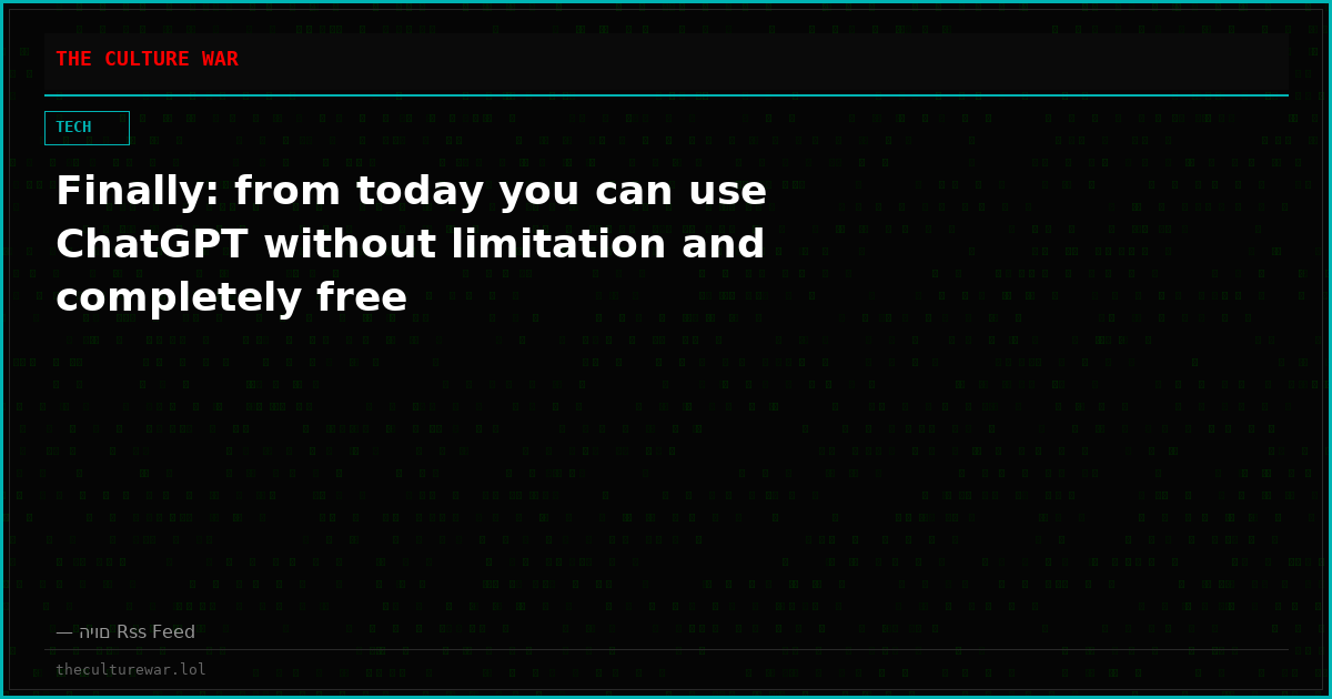 Finally: from today you can use ChatGPT without limitation and completely free