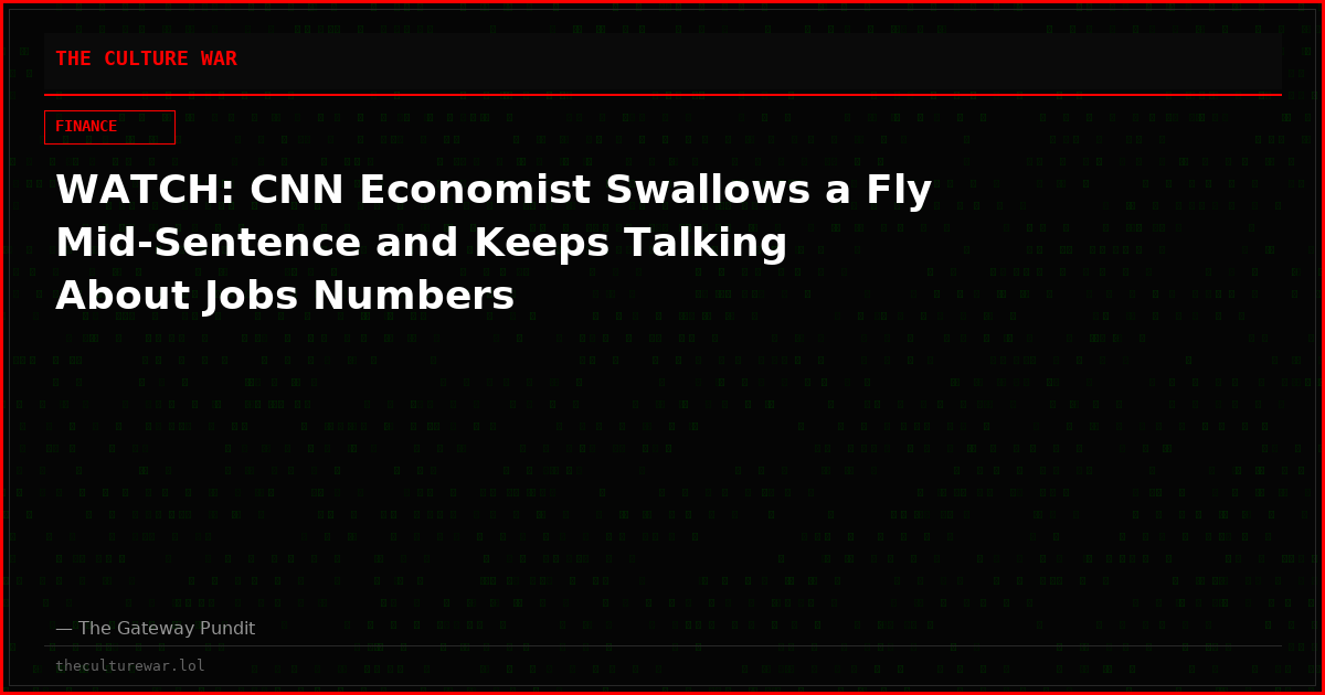 WATCH: CNN Economist Swallows a Fly Mid-Sentence and Keeps Talking About Jobs Numbers