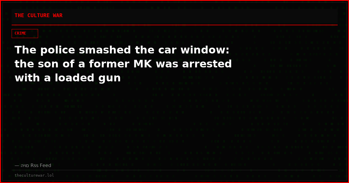 The police smashed the car window: the son of a former MK was arrested with a loaded gun