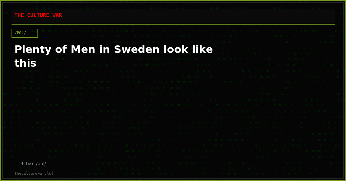 Plenty of Men in Sweden look like this