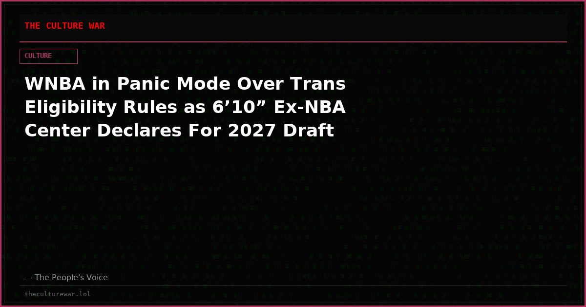 WNBA in Panic Mode Over Trans Eligibility Rules as 6’10” Ex-NBA Center Declares For 2027 Draft