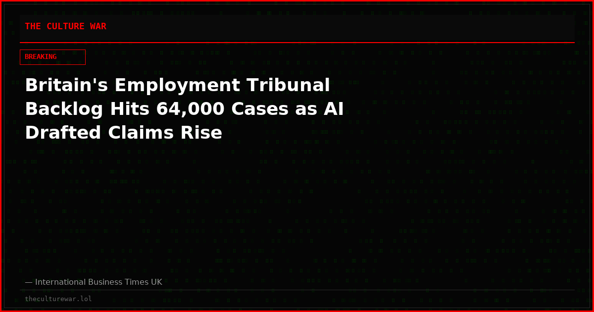 Britain's Employment Tribunal Backlog Hits 64,000 Cases as AI Drafted Claims Rise