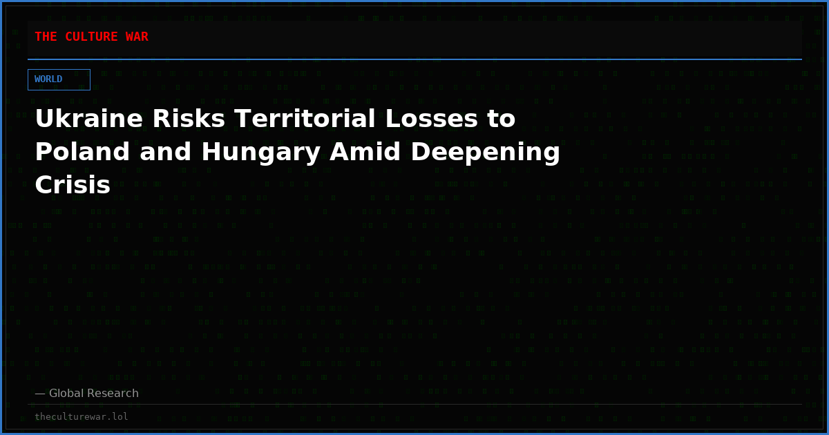 Ukraine Risks Territorial Losses to Poland and Hungary Amid Deepening Crisis