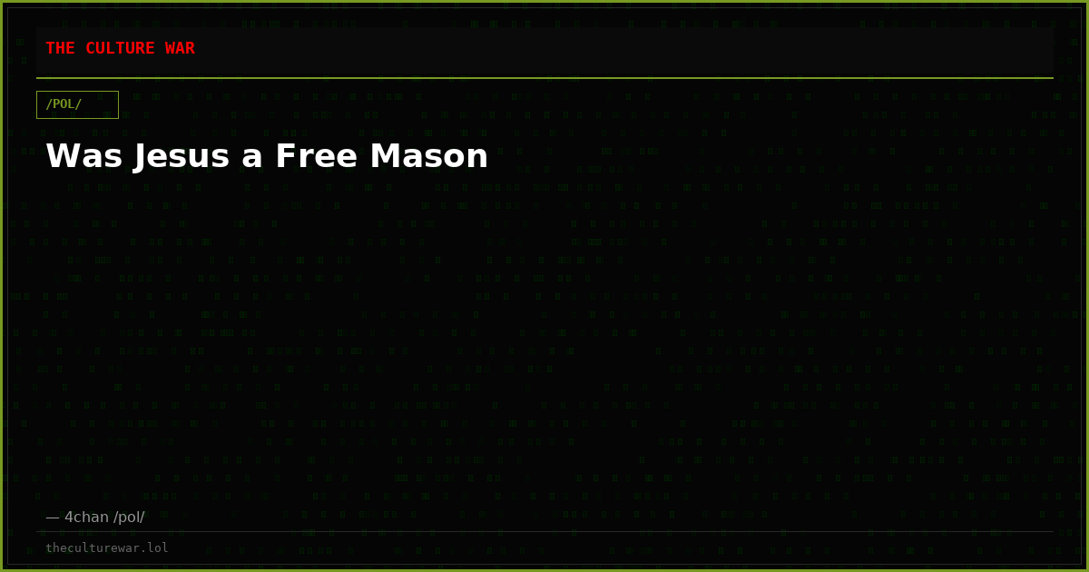 Was Jesus a Free Mason