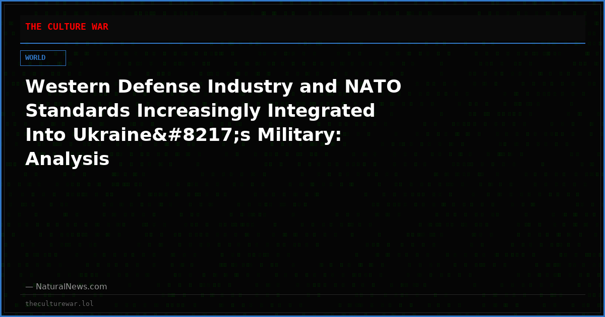 Western Defense Industry and NATO Standards Increasingly Integrated Into Ukraine’s Military: Analysis