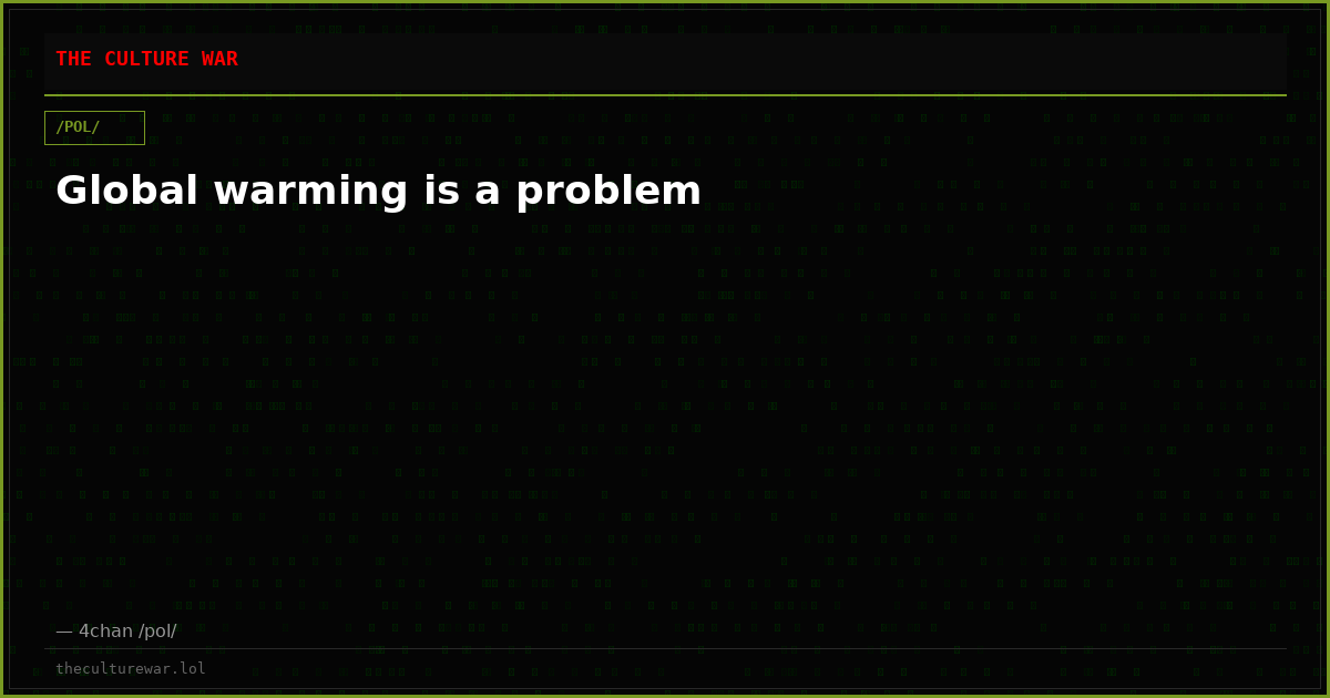 Global warming is a problem