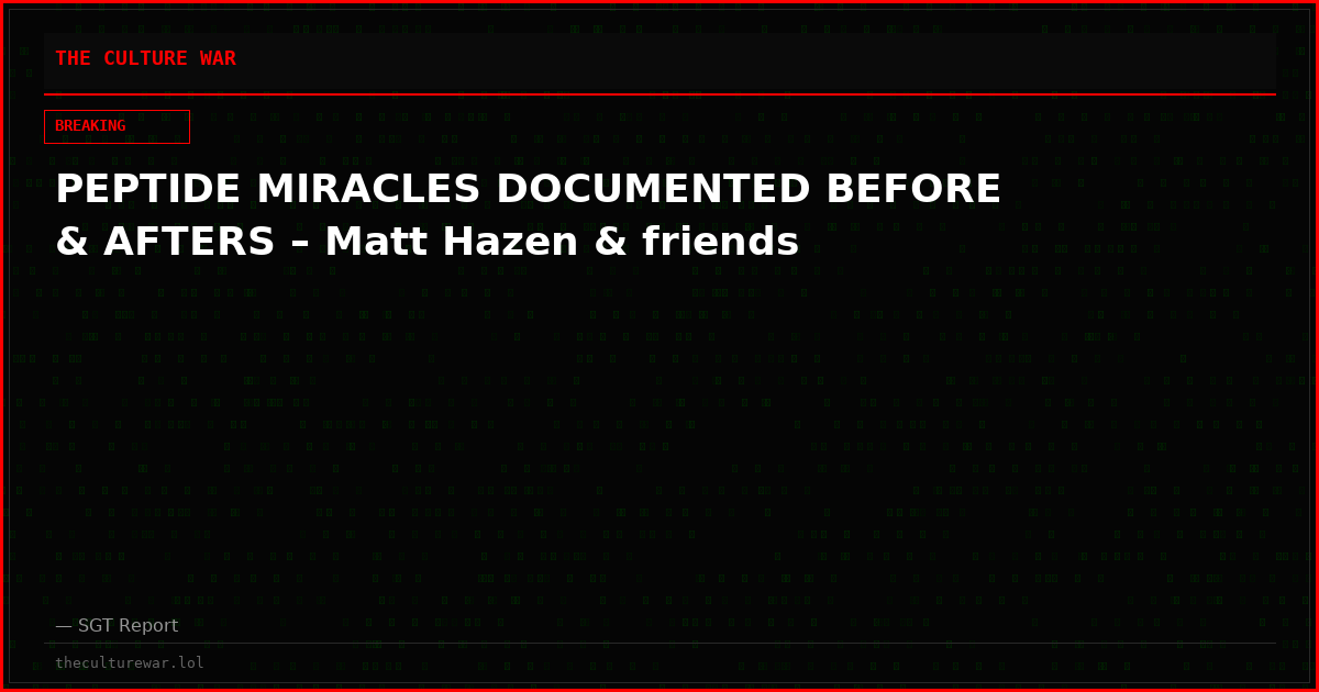 PEPTIDE MIRACLES DOCUMENTED BEFORE & AFTERS – Matt Hazen & friends