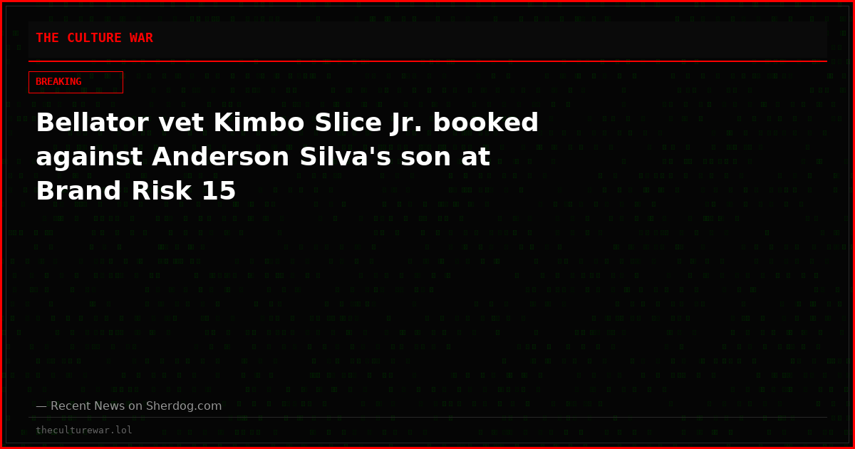 Bellator vet Kimbo Slice Jr. booked against Anderson Silva's son at Brand Risk 15