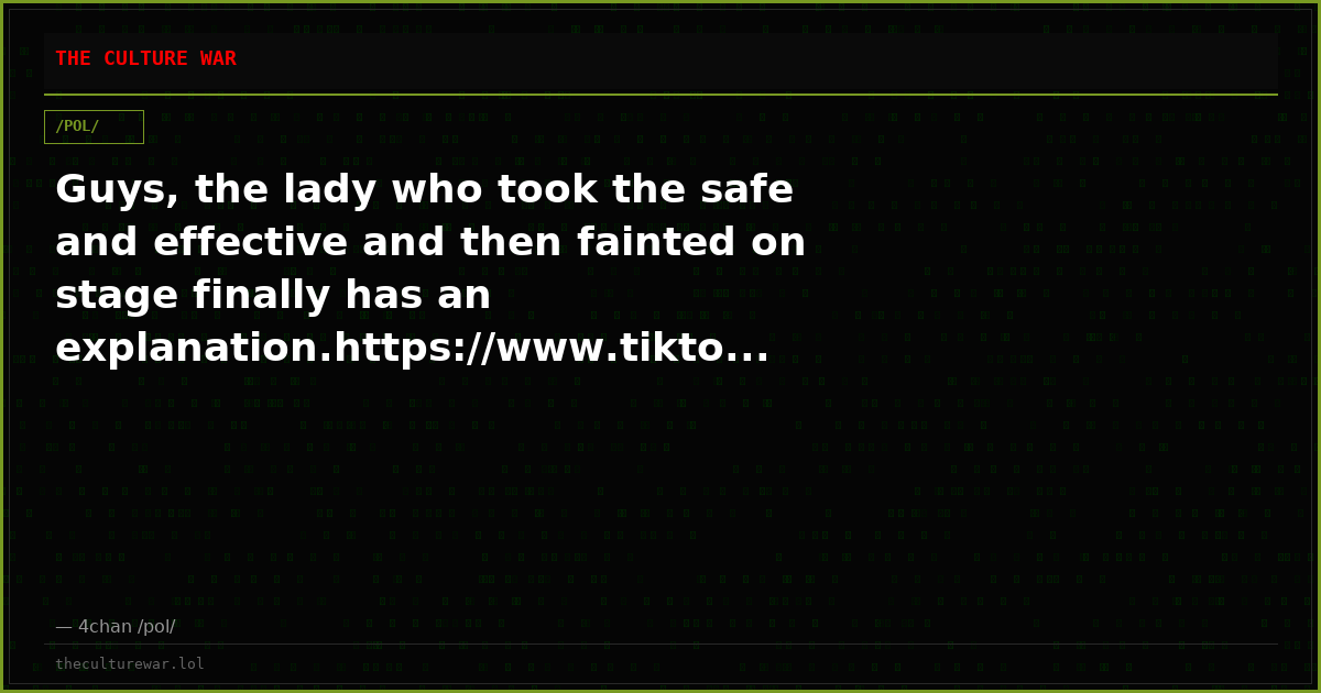 Guys, the lady who took the safe and effective and then fainted on stage finally has an explanation.https://www.tikto...