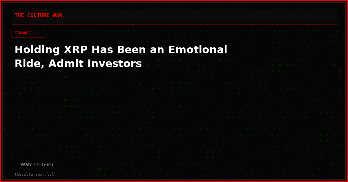Holding XRP Has Been an Emotional Ride, Admit Investors
