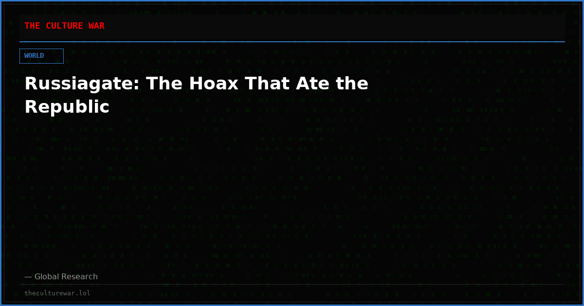 Russiagate: The Hoax That Ate the Republic