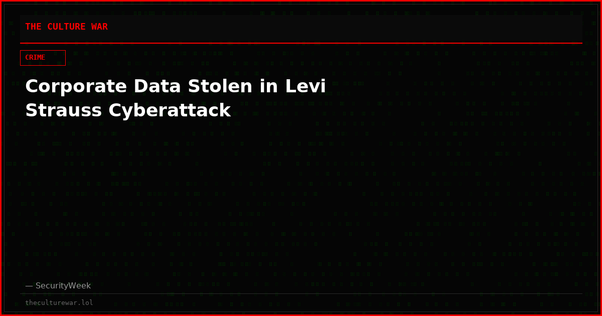 Corporate Data Stolen in Levi Strauss Cyberattack