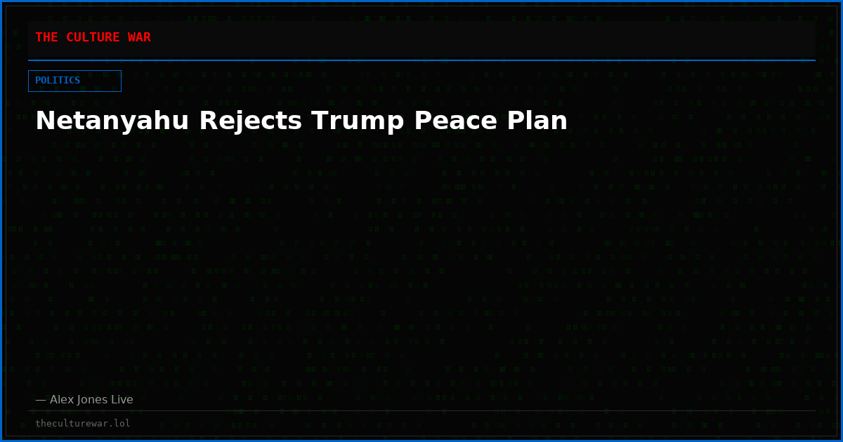 Netanyahu Rejects Trump Peace Plan