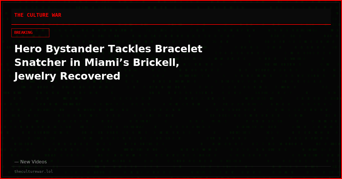 Hero Bystander Tackles Bracelet Snatcher in Miami’s Brickell, Jewelry Recovered