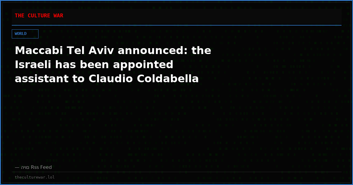 Maccabi Tel Aviv announced: the Israeli has been appointed assistant to Claudio Coldabella