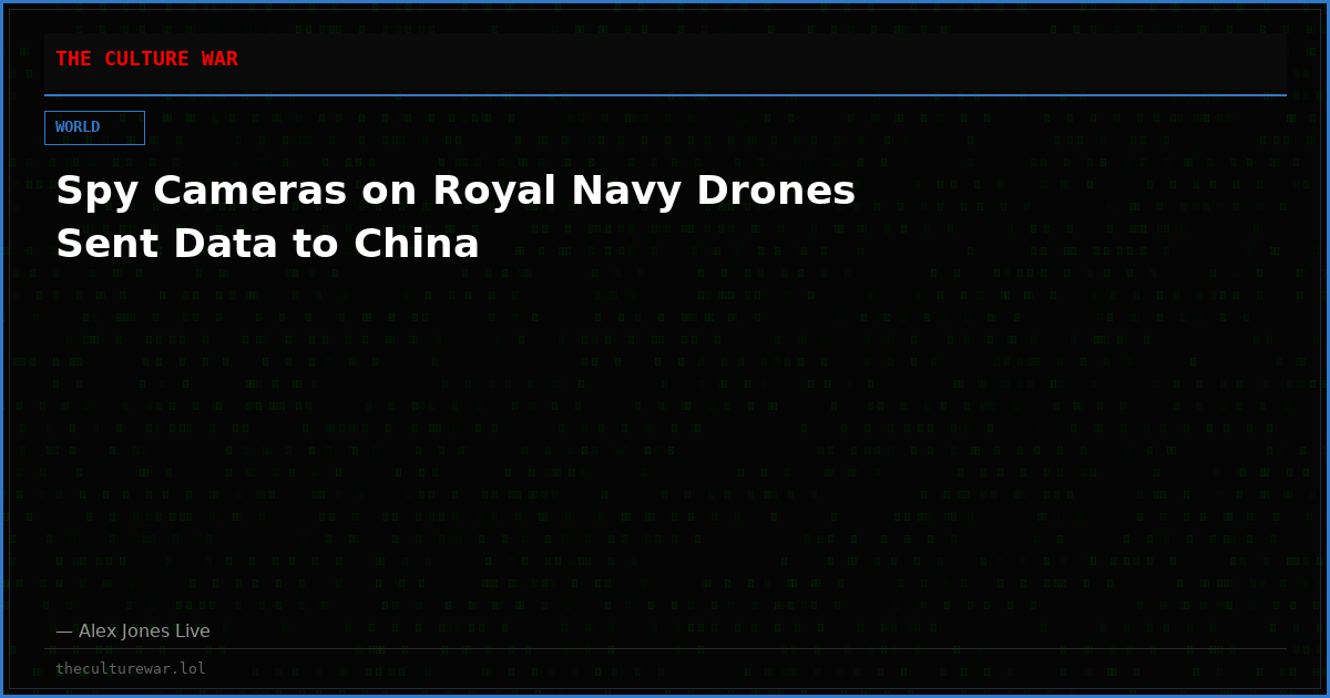 Spy Cameras on Royal Navy Drones Sent Data to China