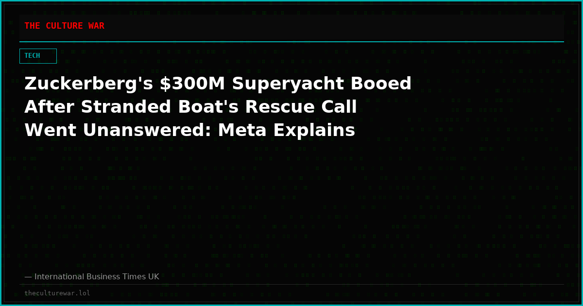 Zuckerberg's $300M Superyacht Booed After Stranded Boat's Rescue Call Went Unanswered: Meta Explains