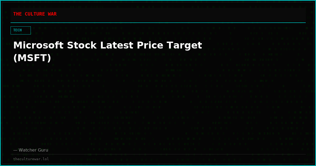 Microsoft Stock Latest Price Target (MSFT)