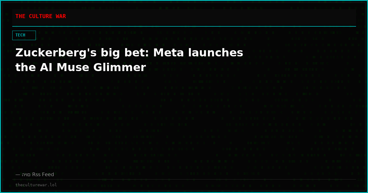 Zuckerberg's big bet: Meta launches the AI ​​Muse Glimmer