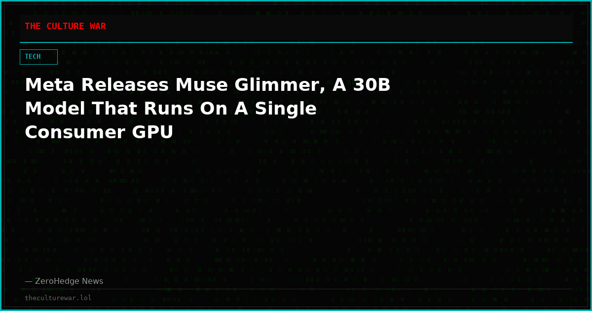 Meta Releases Muse Glimmer, A 30B Model That Runs On A Single Consumer GPU