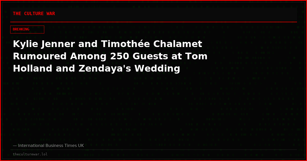 Kylie Jenner and Timothée Chalamet Rumoured Among 250 Guests at Tom Holland and Zendaya's Wedding