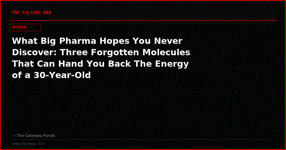 What Big Pharma Hopes You Never Discover: Three Forgotten Molecules That Can Hand You Back The Energy of a 30-Year-Old