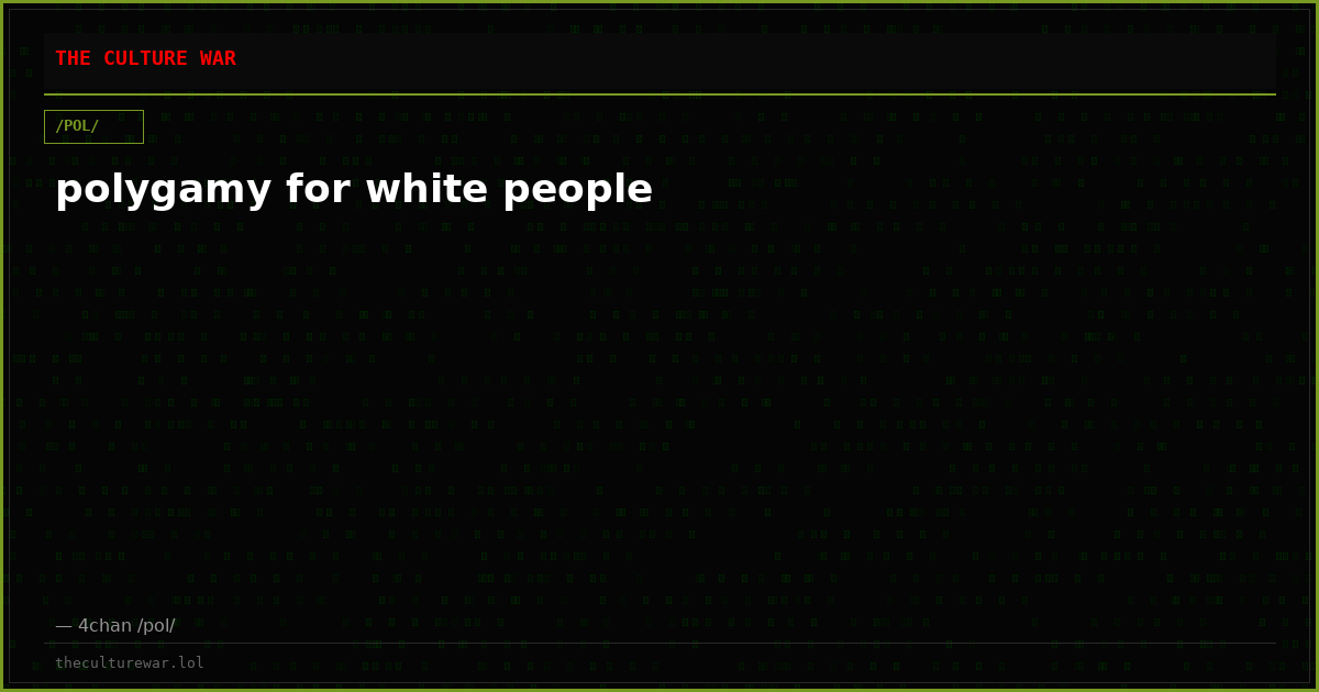 polygamy for white people