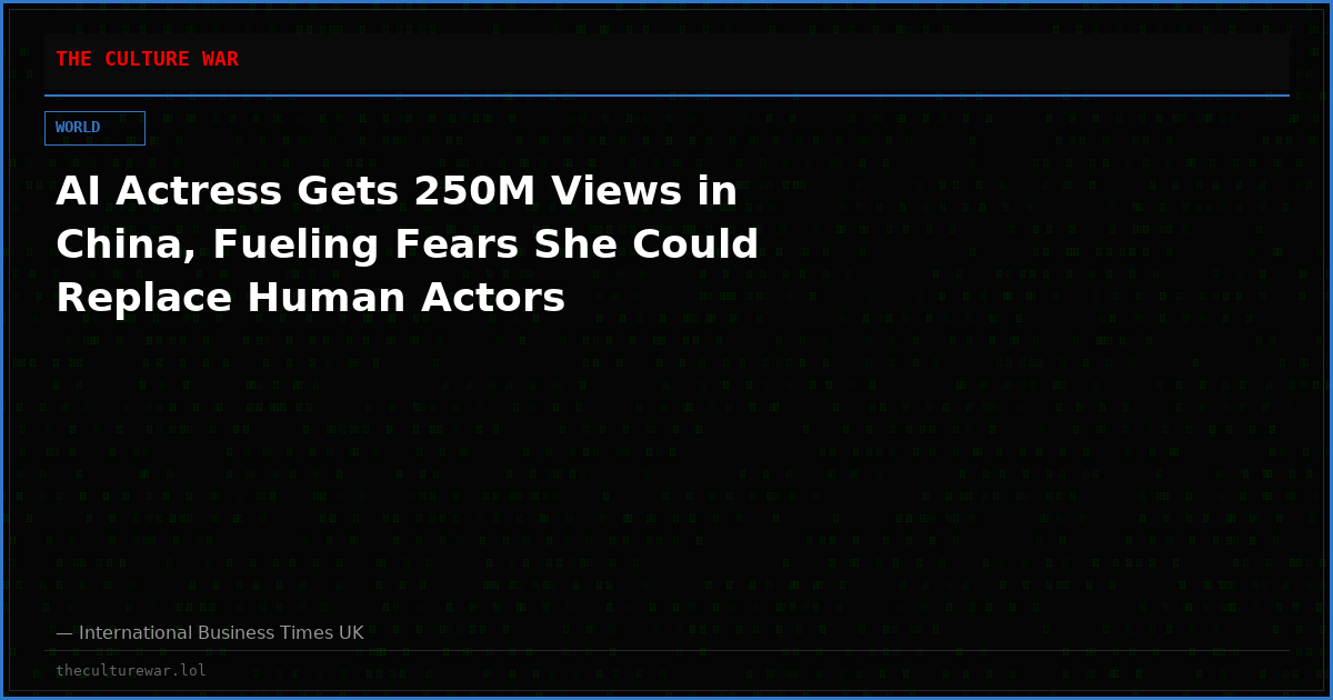 AI Actress Gets 250M Views in China, Fueling Fears She Could Replace Human Actors