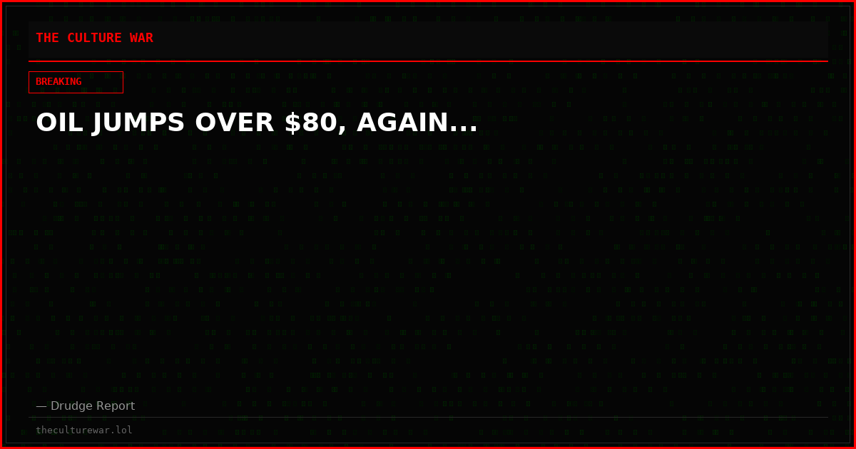 OIL JUMPS OVER $80, AGAIN...