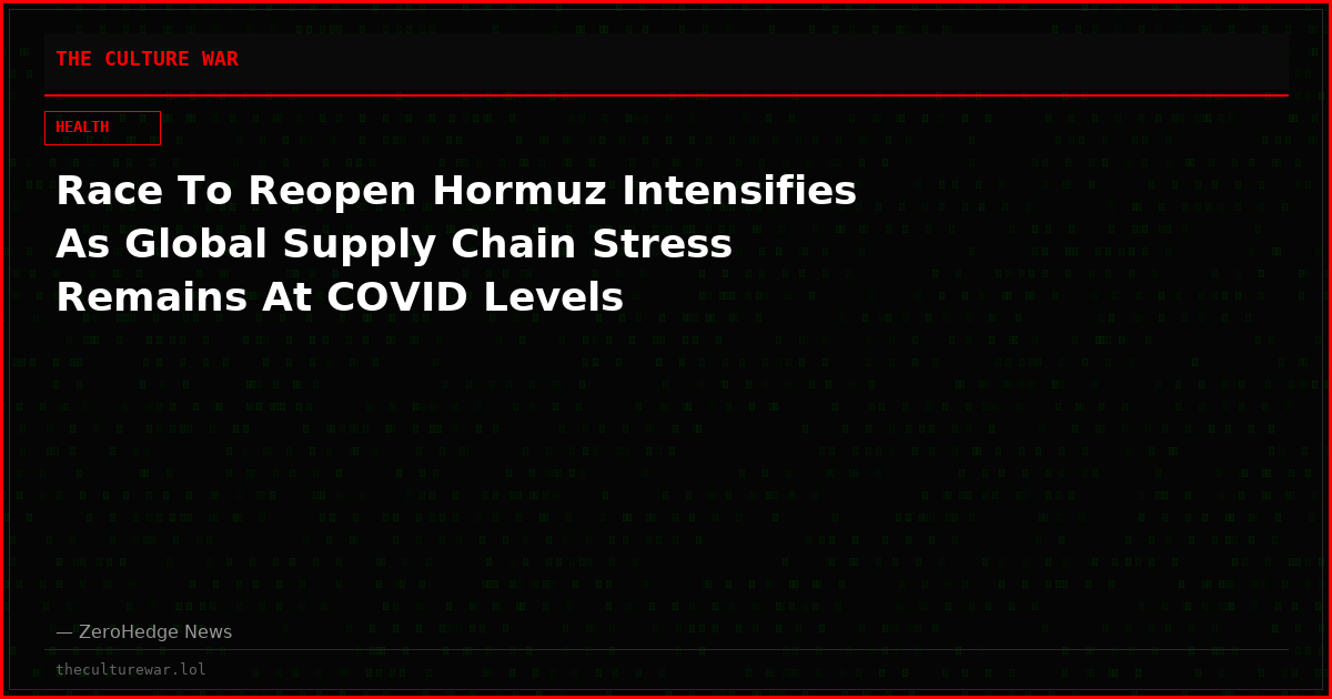 Race To Reopen Hormuz Intensifies As Global Supply Chain Stress Remains At COVID Levels