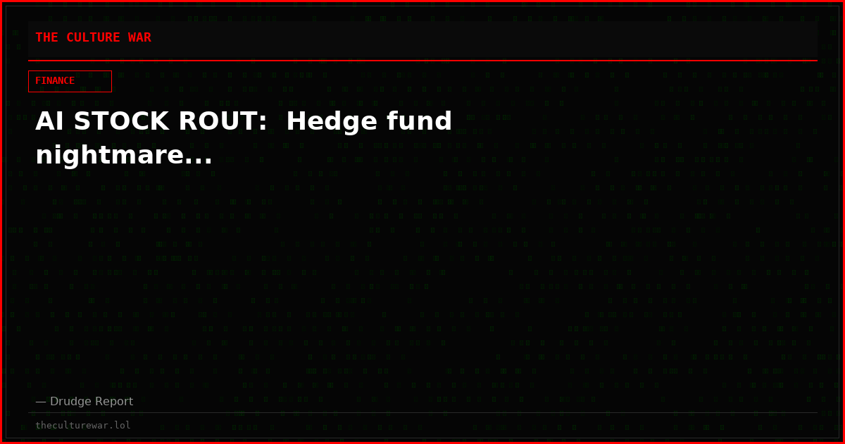 AI STOCK ROUT:  Hedge fund nightmare...