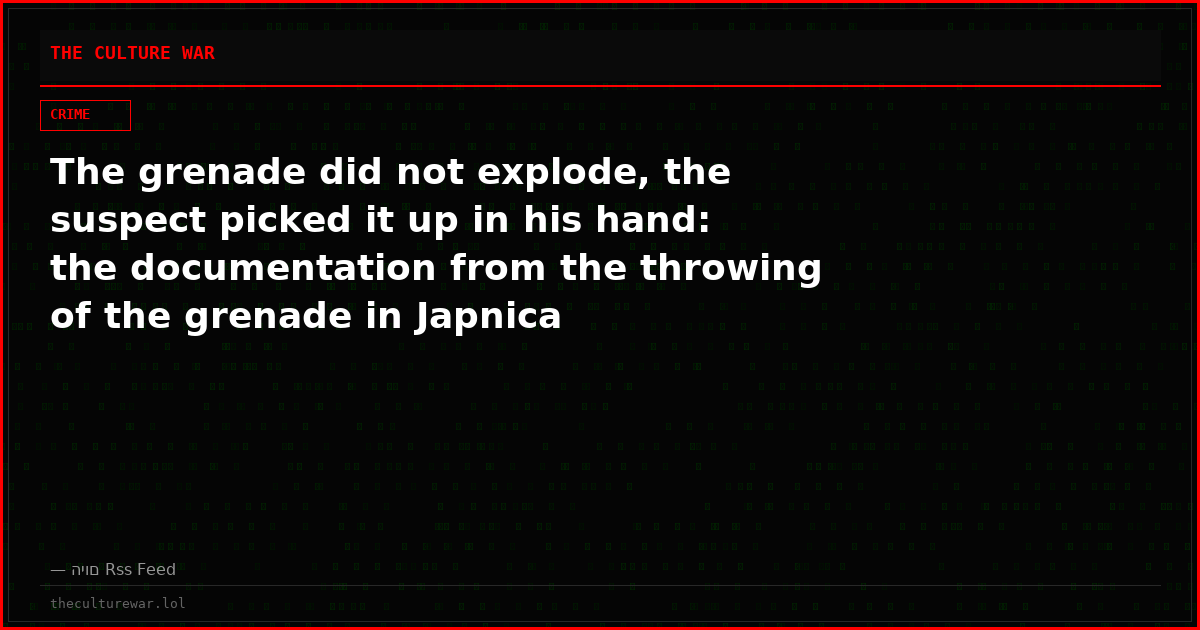 The grenade did not explode, the suspect picked it up in his hand: the documentation from the throwing of the grenade in Japnica