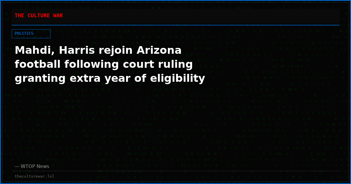 Mahdi, Harris rejoin Arizona football following court ruling granting extra year of eligibility