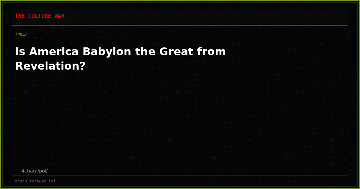 Is America Babylon the Great from Revelation?
