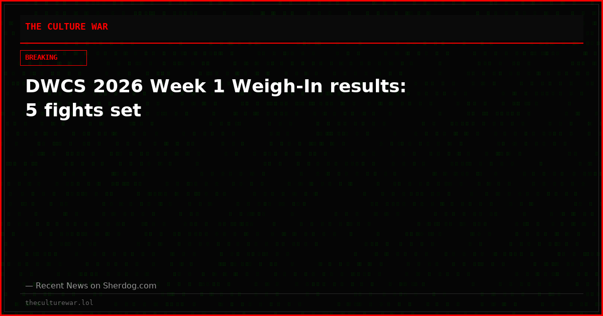 DWCS 2026 Week 1 Weigh-In results: 5 fights set